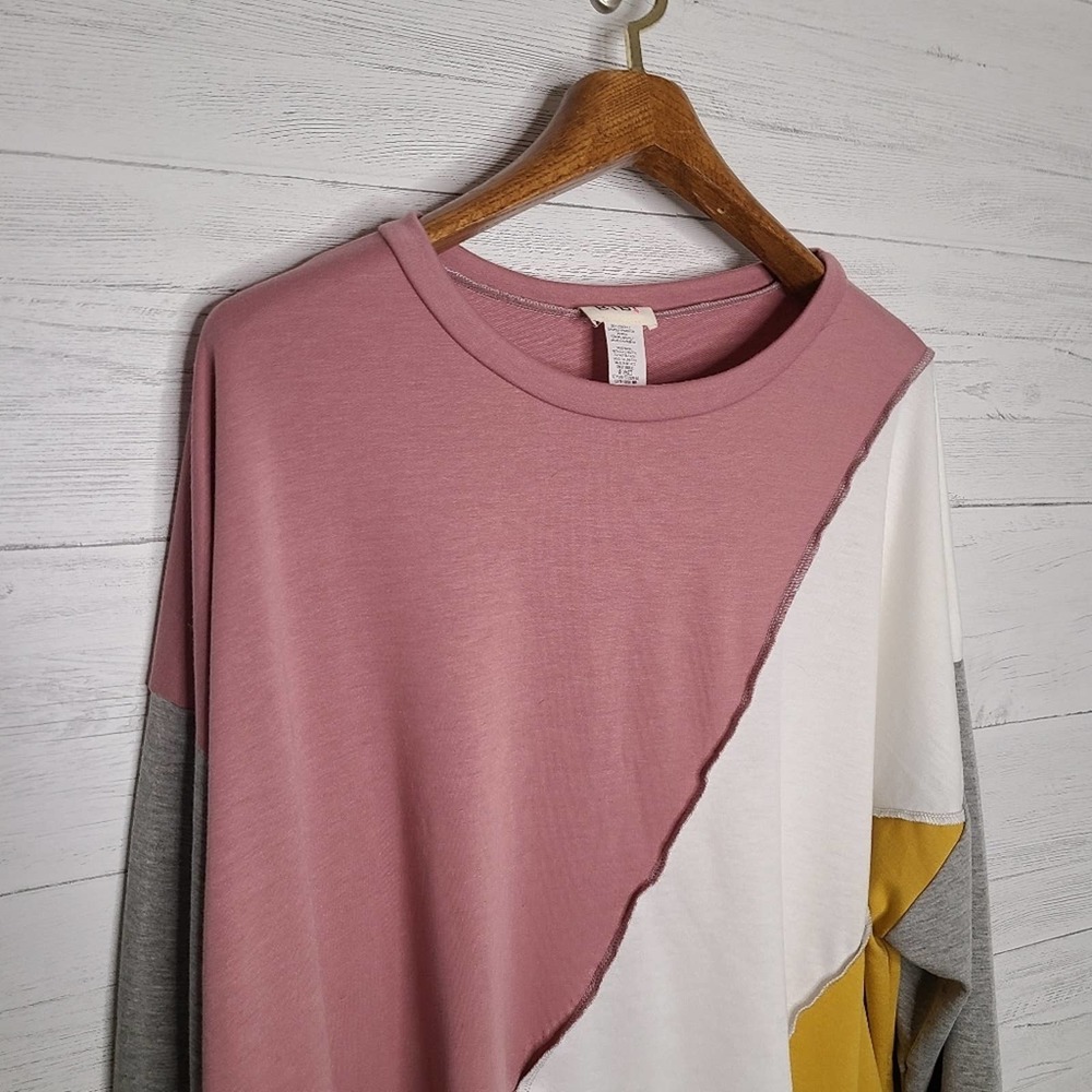 Bibi Multicolored Color Block Oversized Top Sz Xl… - image 5